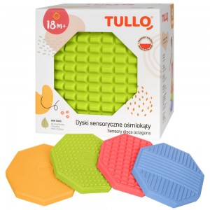 Sensoriniai aštuonkampiai, skirtingos tekstūros, 4 vnt.